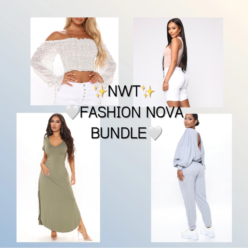 ✨NWT✨ Fashion Nova Bundle Top, Shorts, Dress, Joggers